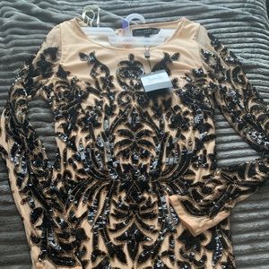 Forever Unique London nude/black cocktail dress